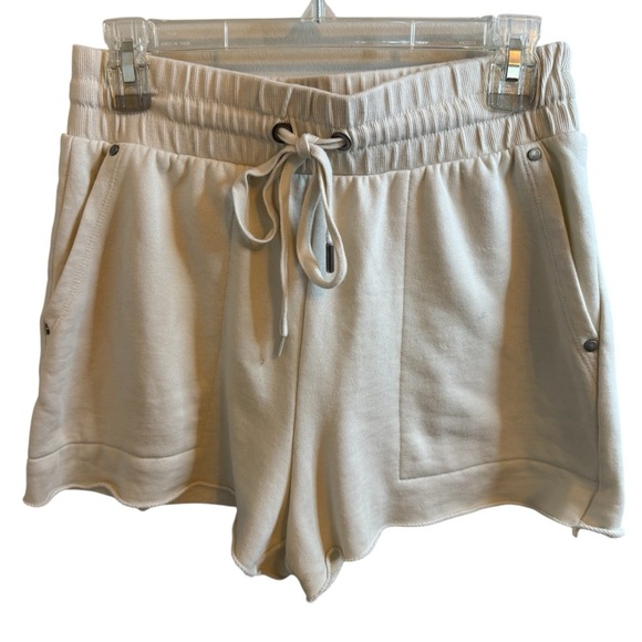 Elie Tahari Cream Athletic Shorts with Elastic Waistband - Picture 1 of 7